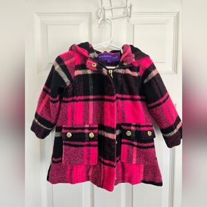 Madden Girl Pink Plaid Kids Coat
